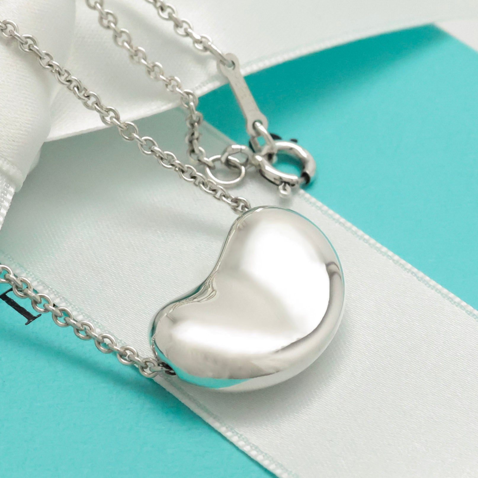 Tiffany & Co. Peretti Large Bean Necklace Sterling Silver 925 