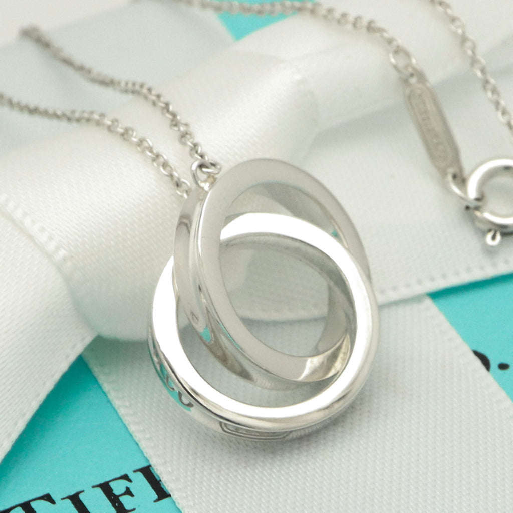 Tiffany & Co. 1837 Interlocking Circles Lariat Necklace Sterling Silver 925