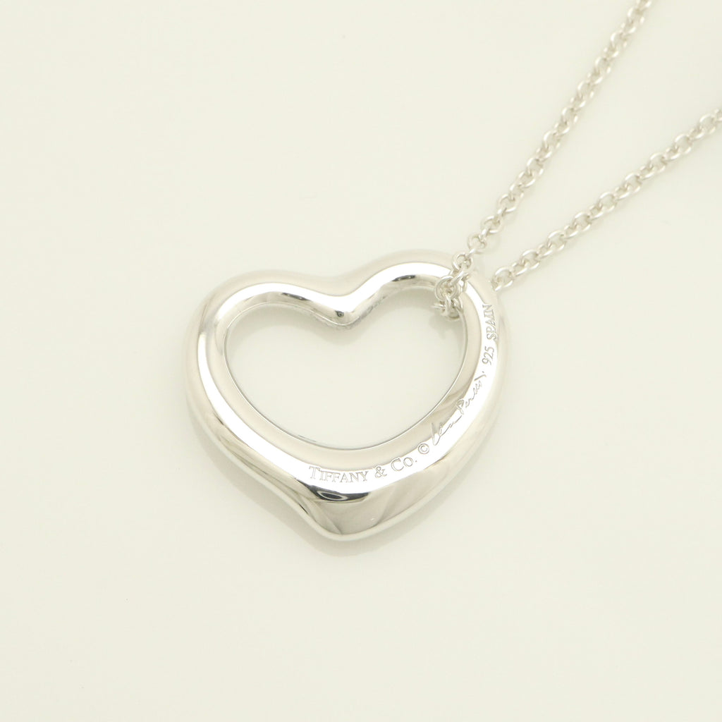 Tiffany & Co. Open Heart Pendant Necklace Sterling Silver 925