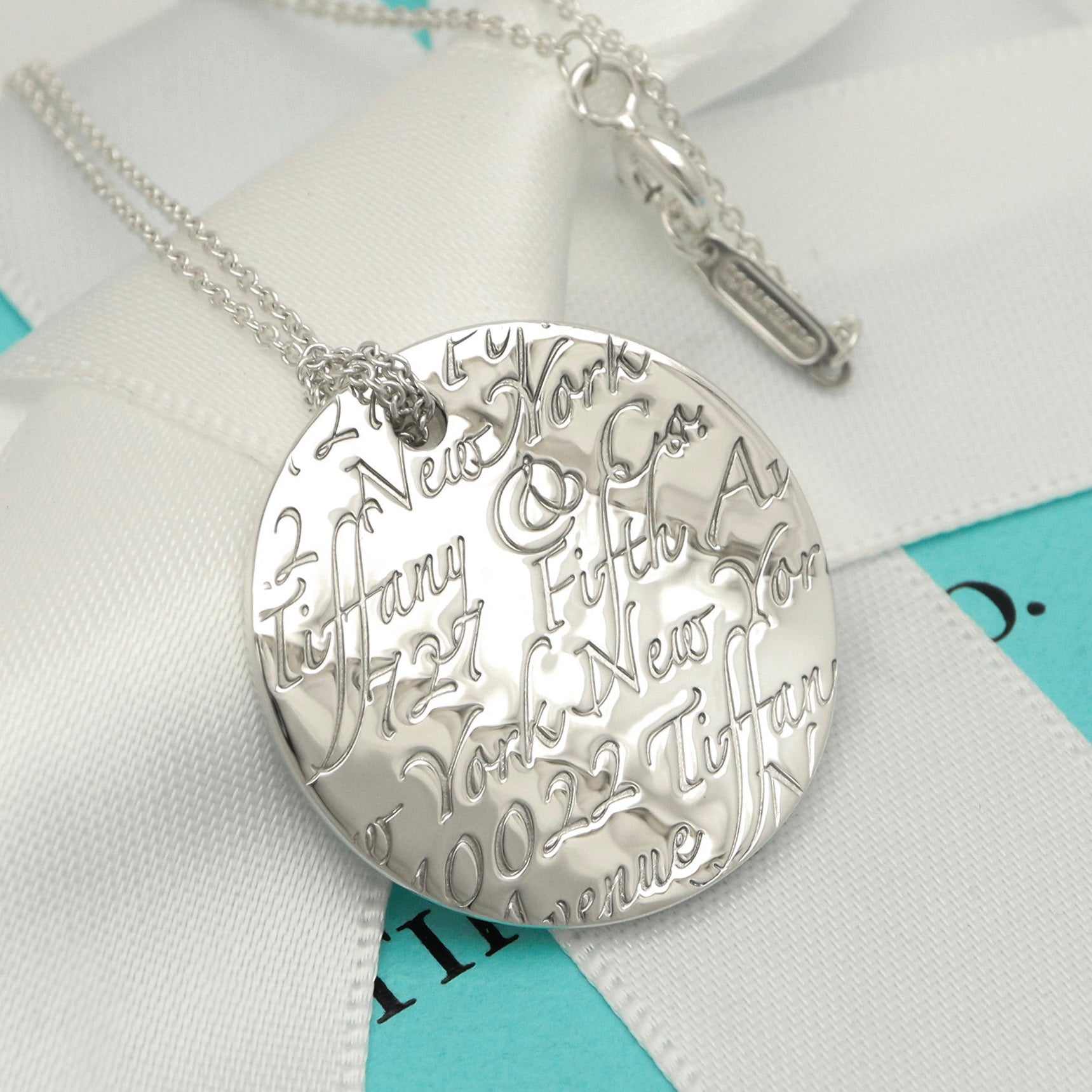 TIFFANY&Co. ノーツ ラウンド プレート ネックレス AG925