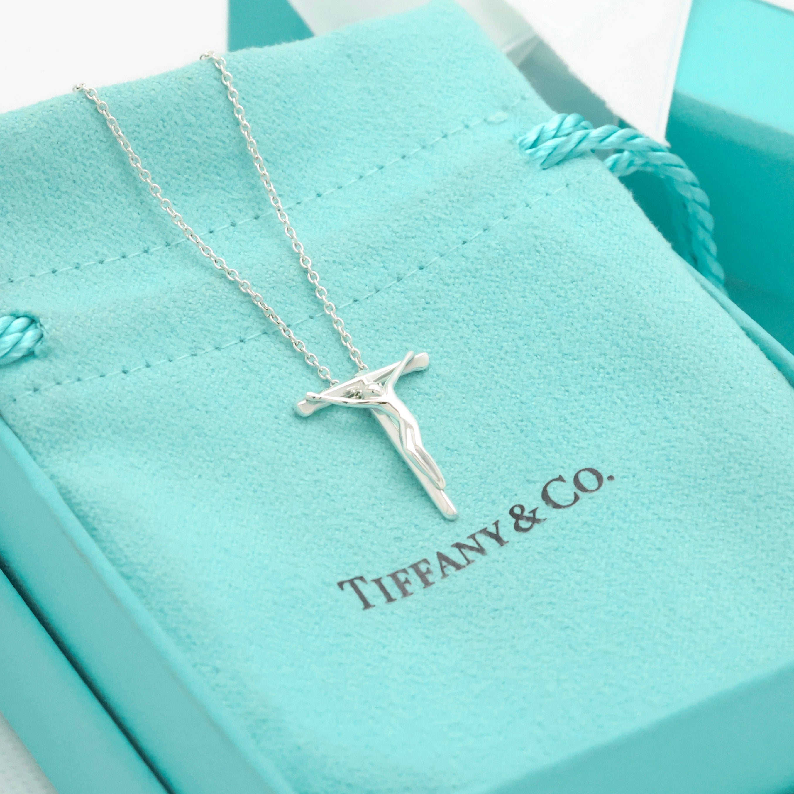 Tiffany & Co. Crucifix Cross Necklace Pendant Sterling Silver 925