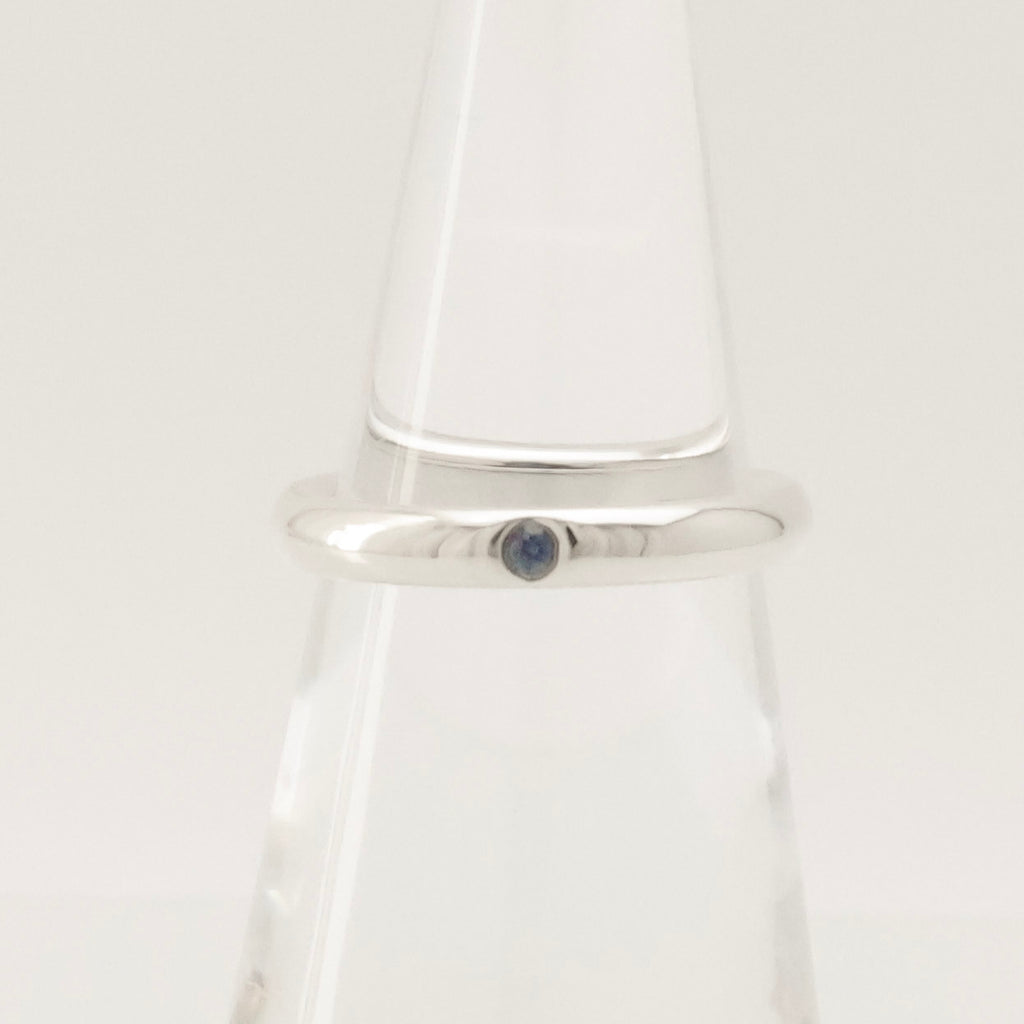 Tiffany & Co. Sapphire Stacking Band Ring Size 4.25-4.5 Sterling Silver 925