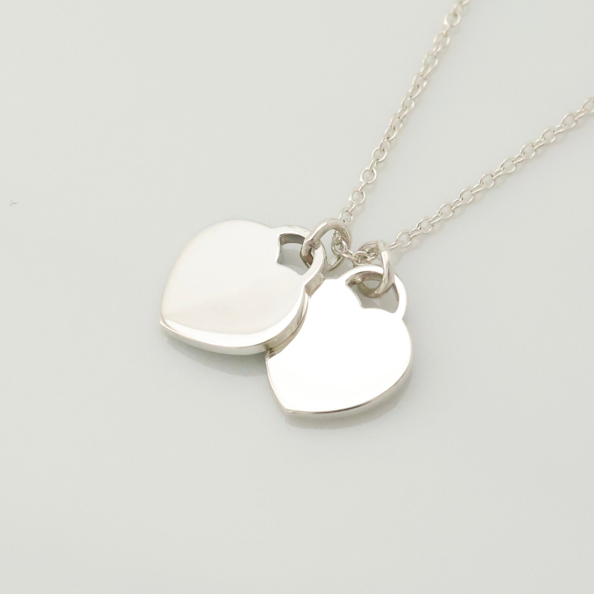 TIFFANY&Co. リターントゥ ティファニー スモール ダブル ハート タグ ブルー エナメル ネックレス AG925