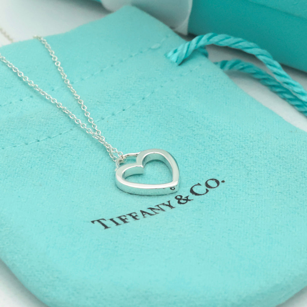  Tiffany & Co. Sentimental Heart Necklace Pendant Sterling Silver 925