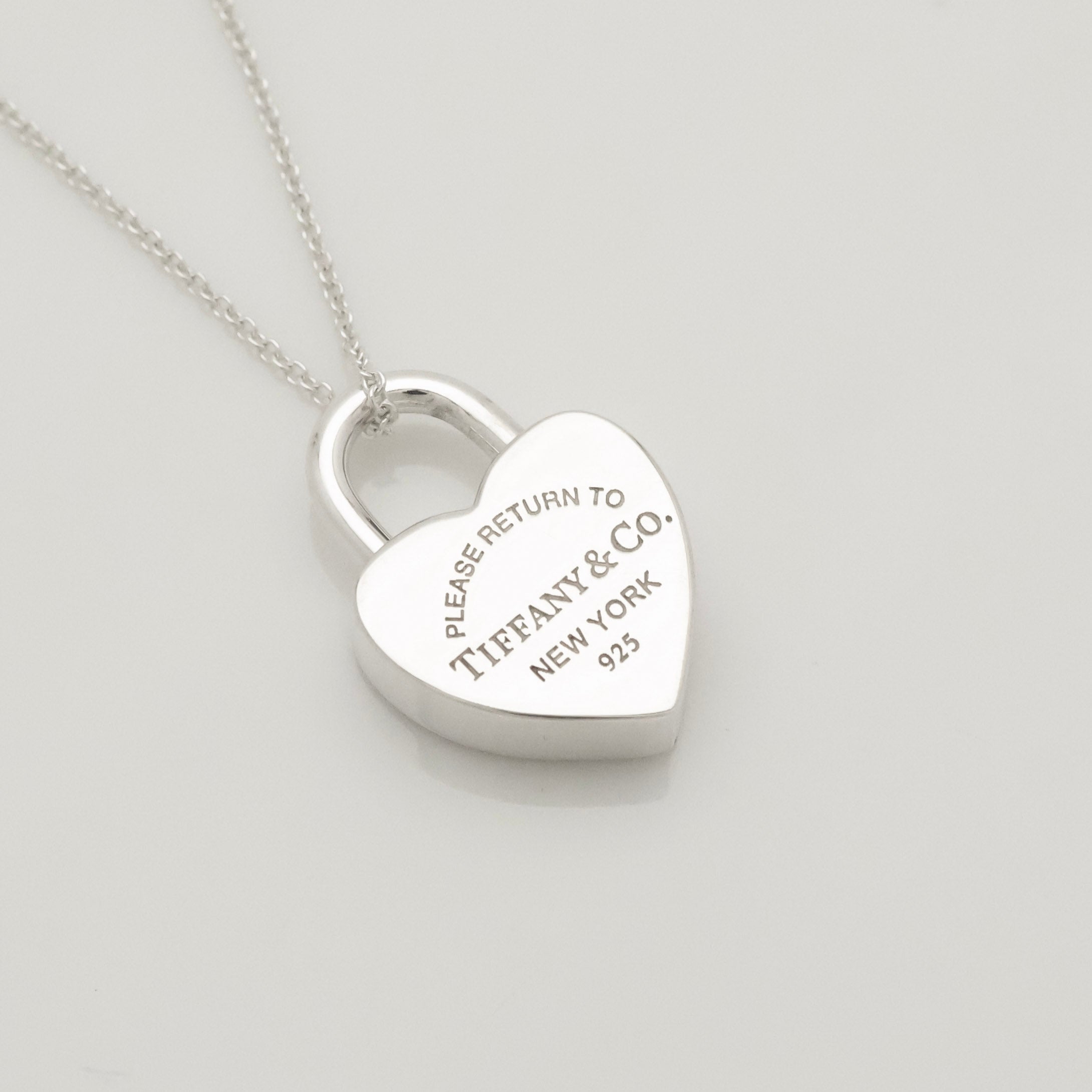 Tiffany & Co. Return to Heart Lock Padlock Necklace Sterling Silver 925