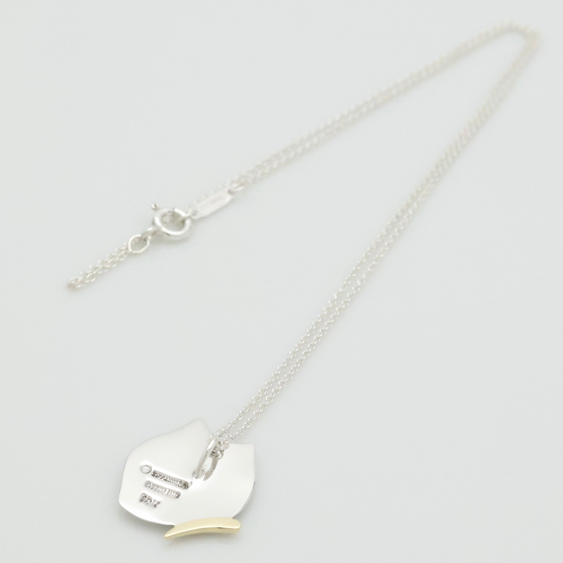 TIFFANY&Co. 蝶 バタフライ コンビ ネックレス AG925 AU750