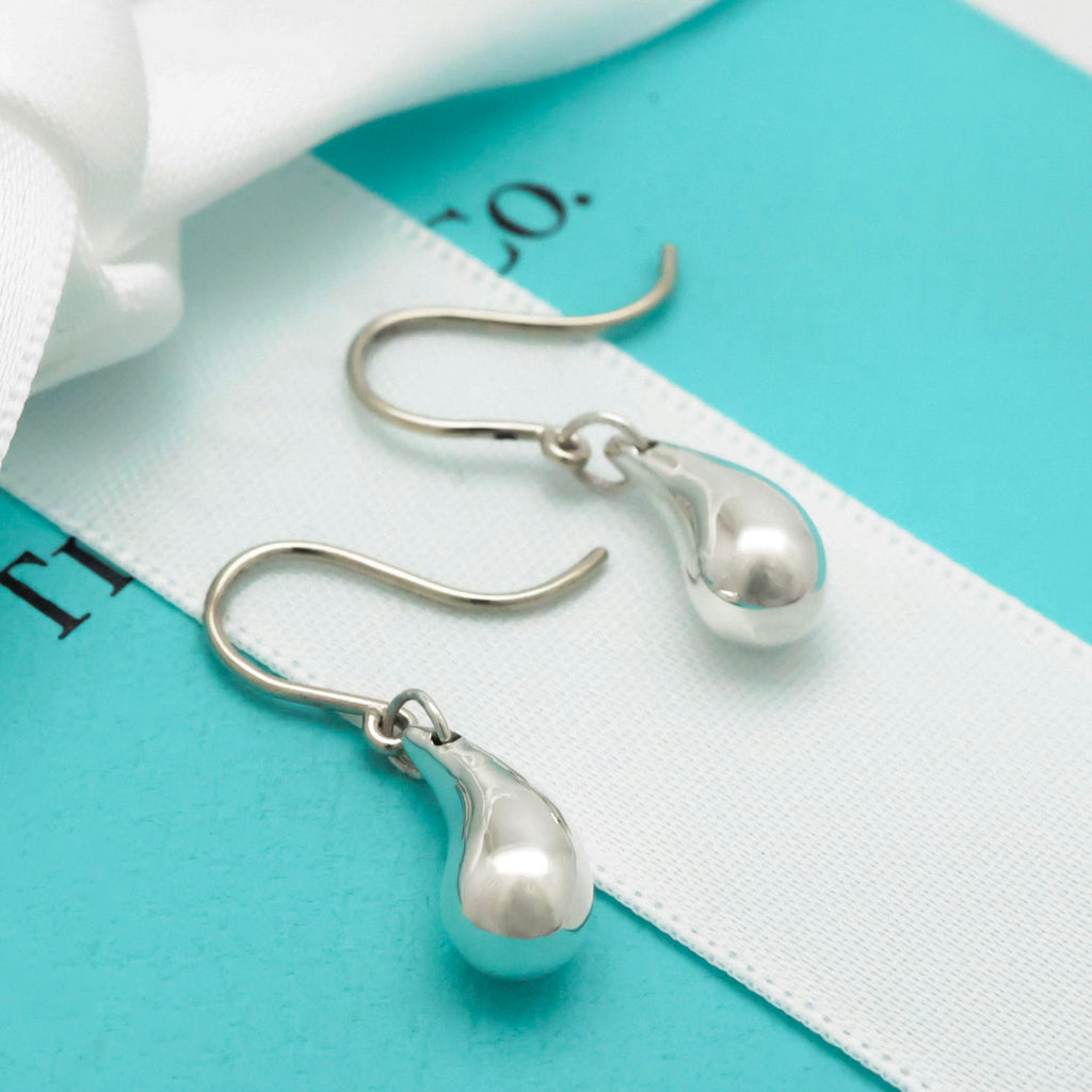 Tiffany & Co. Peretti Teardrop Dangle Earrings Sterling Silver 925