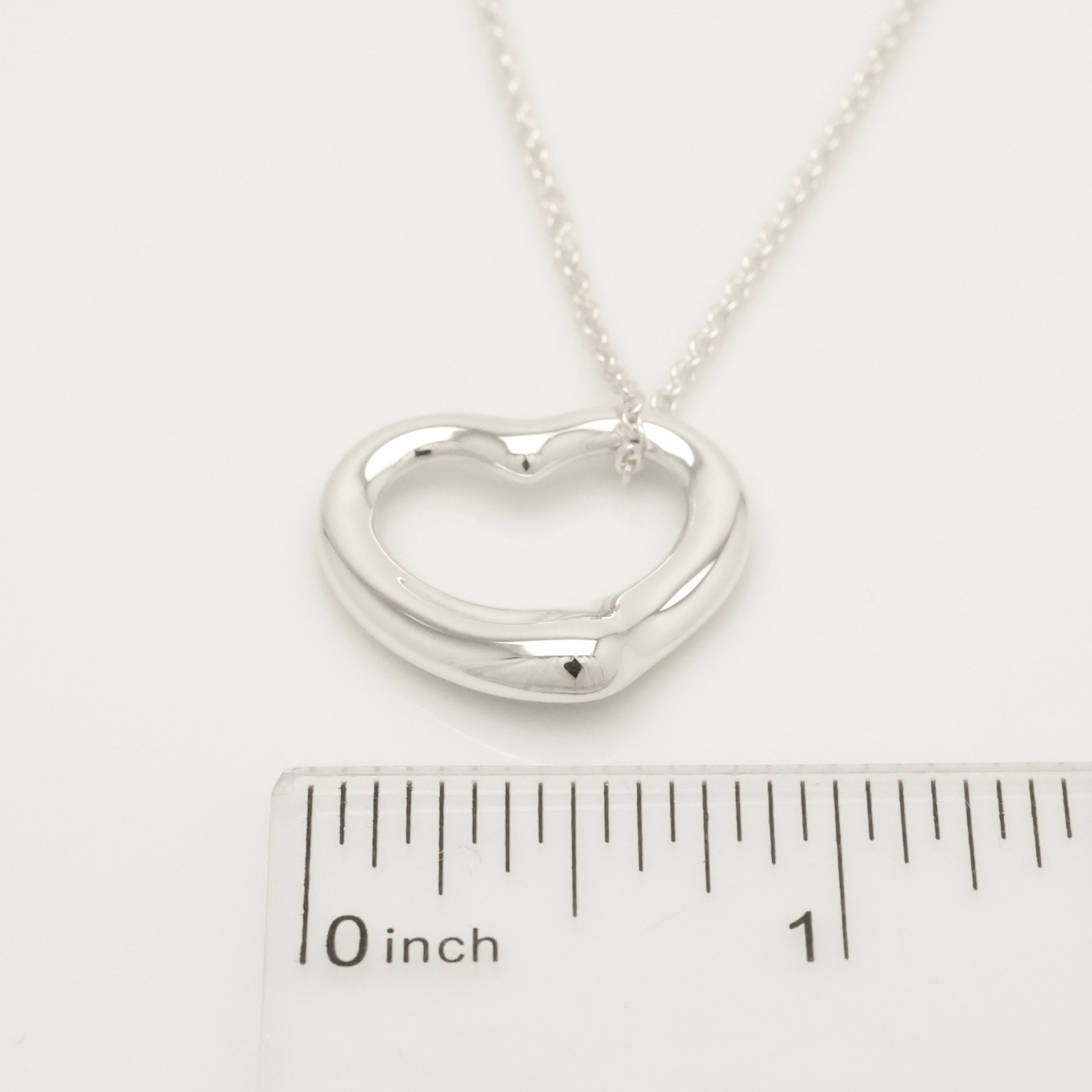 Tiffany & Co. Open Heart Pendant Necklace Sterling Silver 925
