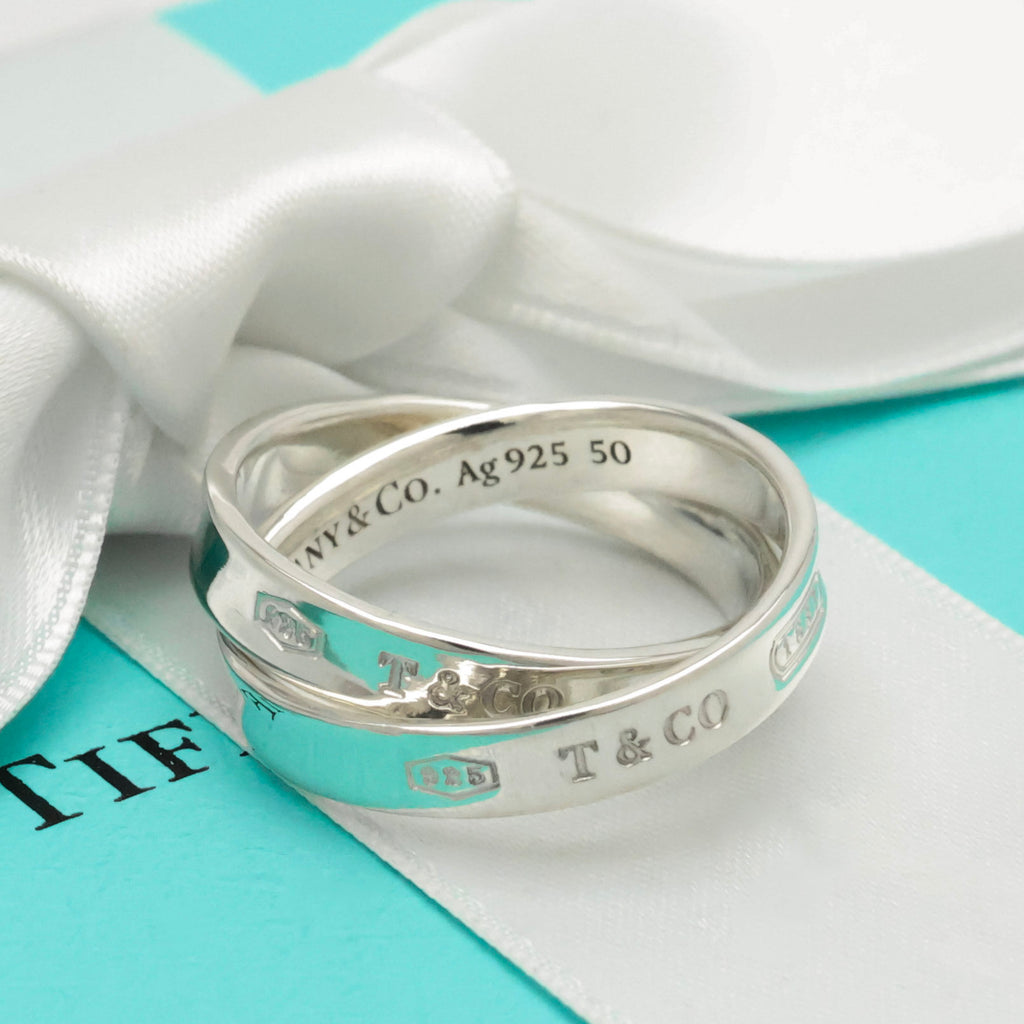 Tiffany & Co. 1837 Interlocking Circles Double Ring  Sterling Silver 925