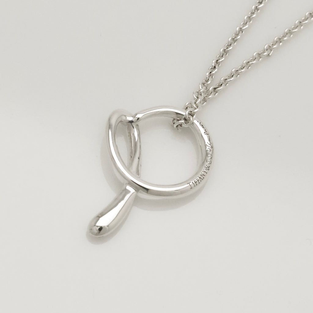 Tiffany & Co. Initial Letter "A" Pendant Necklace Sterling Silver 925