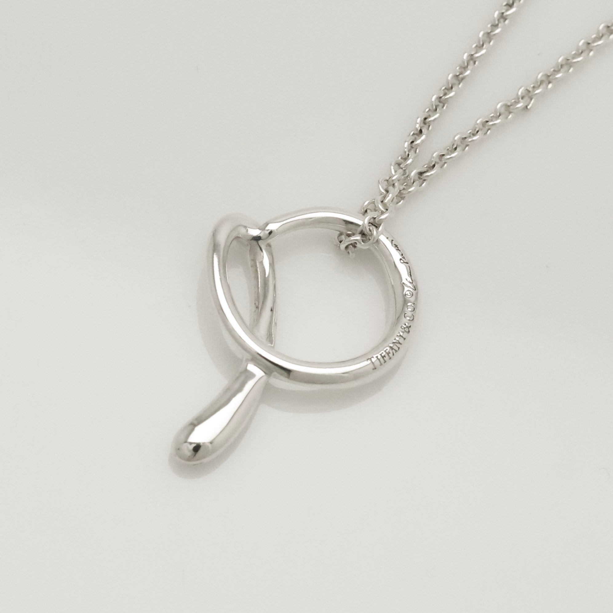 Tiffany & Co. Initial Letter "A" Pendant Necklace Sterling Silver 925