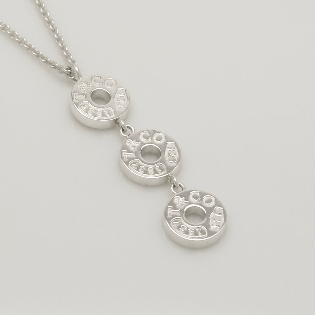 Tiffany & Co. 1837 Triple 3 Circle Pendant Necklace Sterling Silver 925