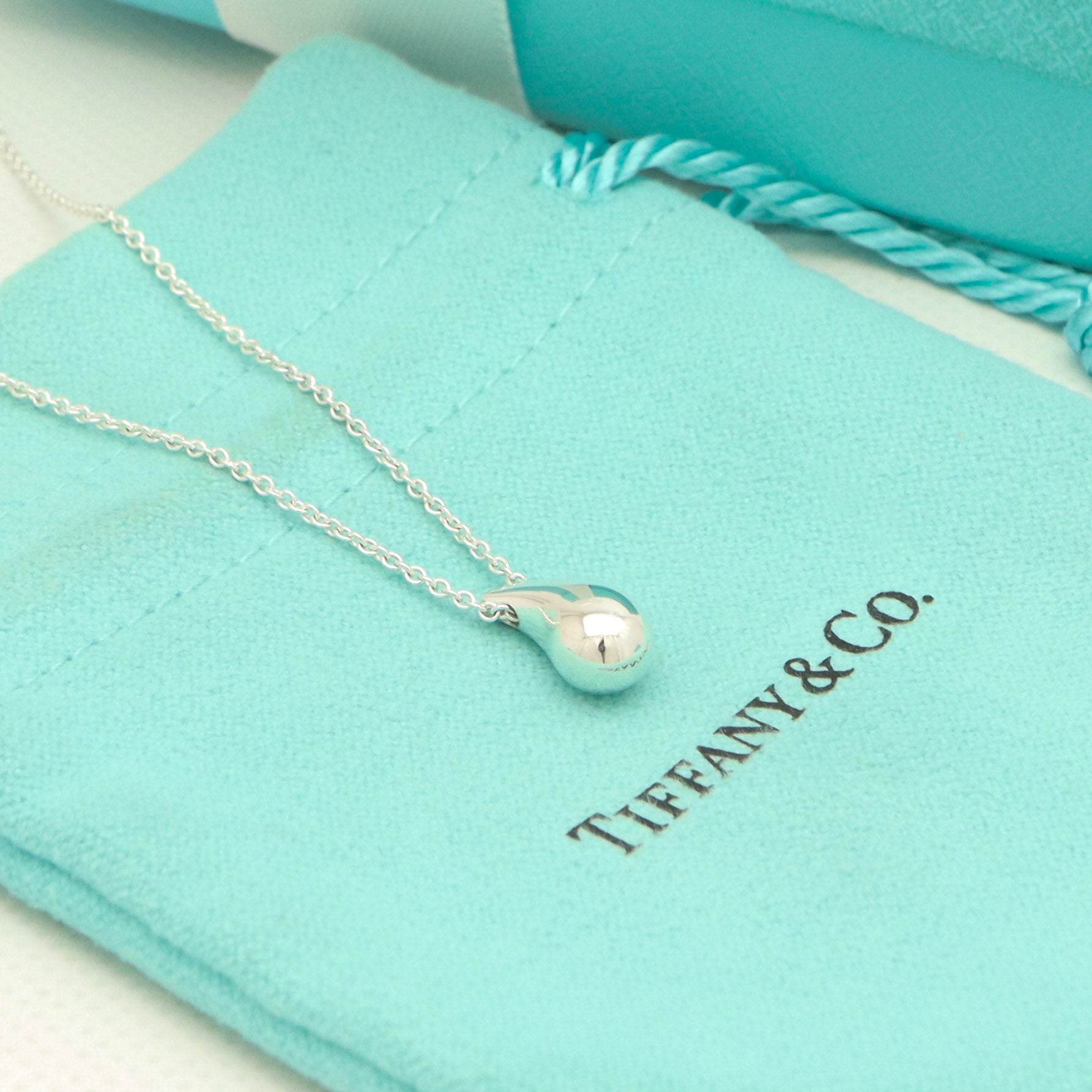 Tiffany & Co. Teardrop Necklace Pendant Sterling Silver 925 