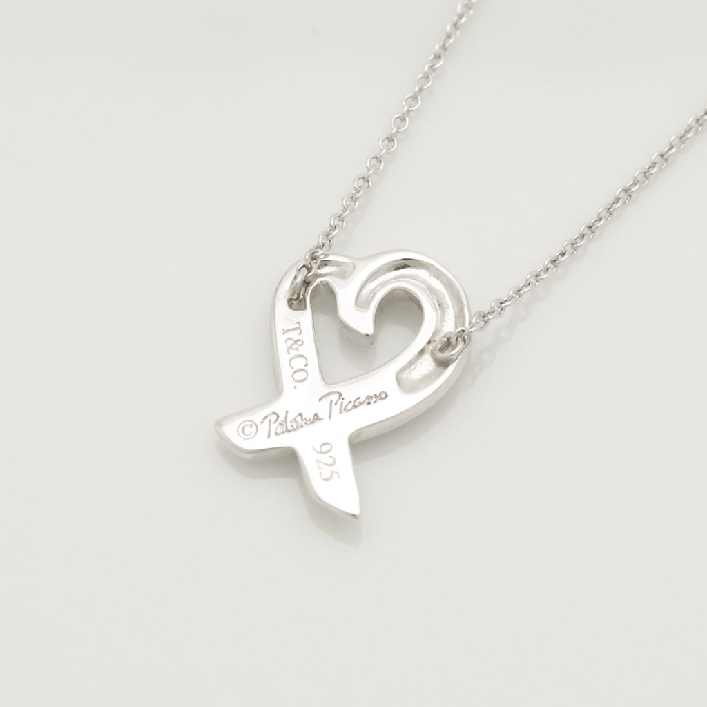 Tiffany & Co. Loving Heart Pendant Necklace Sterling Silver 925 