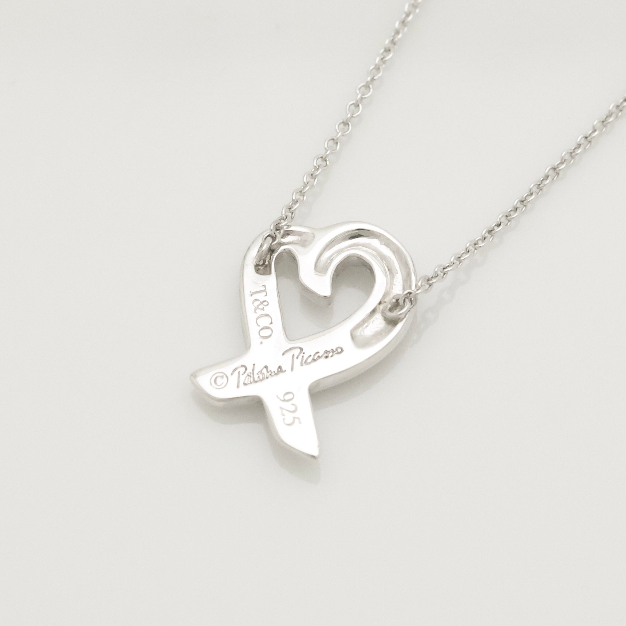 Tiffany & Co. Loving Heart Pendant Necklace Sterling Silver 925 