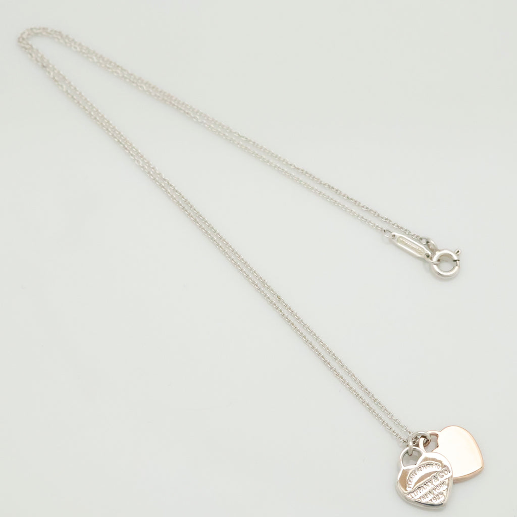 TIFFANY&Co. リターントゥ ティファニー スモール ダブル ハート タグ ルベドメタル ネックレス AG925