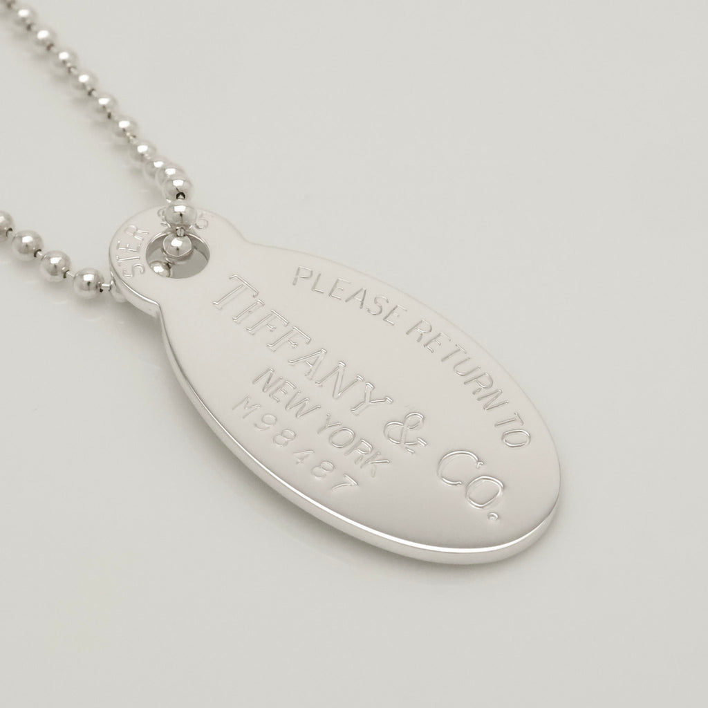 TIFFANY&Co.リターントゥ ティファニー オーバル タグ ボール チェーン ネックレス AG925