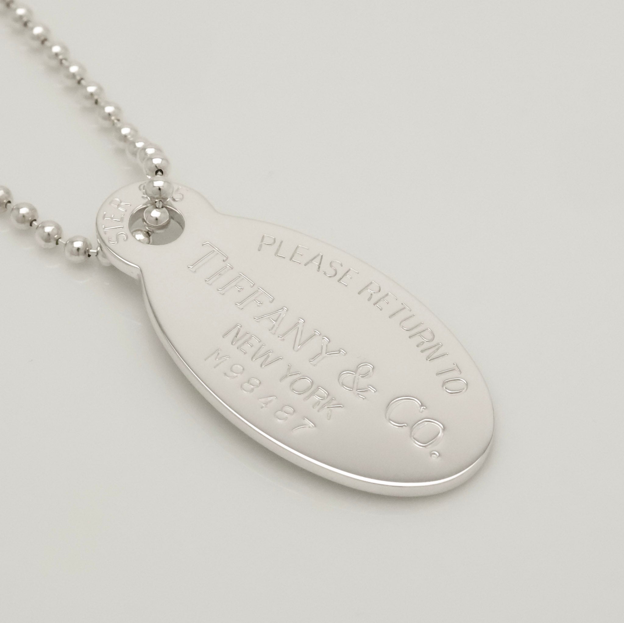 TIFFANY&Co.リターントゥ ティファニー オーバル タグ ボール チェーン ネックレス AG925