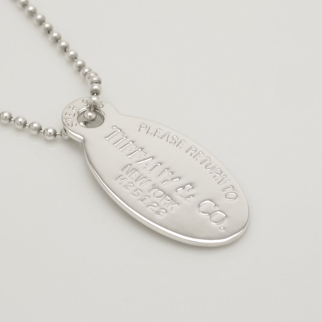 TIFFANY&Co.リターントゥ ティファニー オーバル タグ ボール チェーン ネックレス AG925