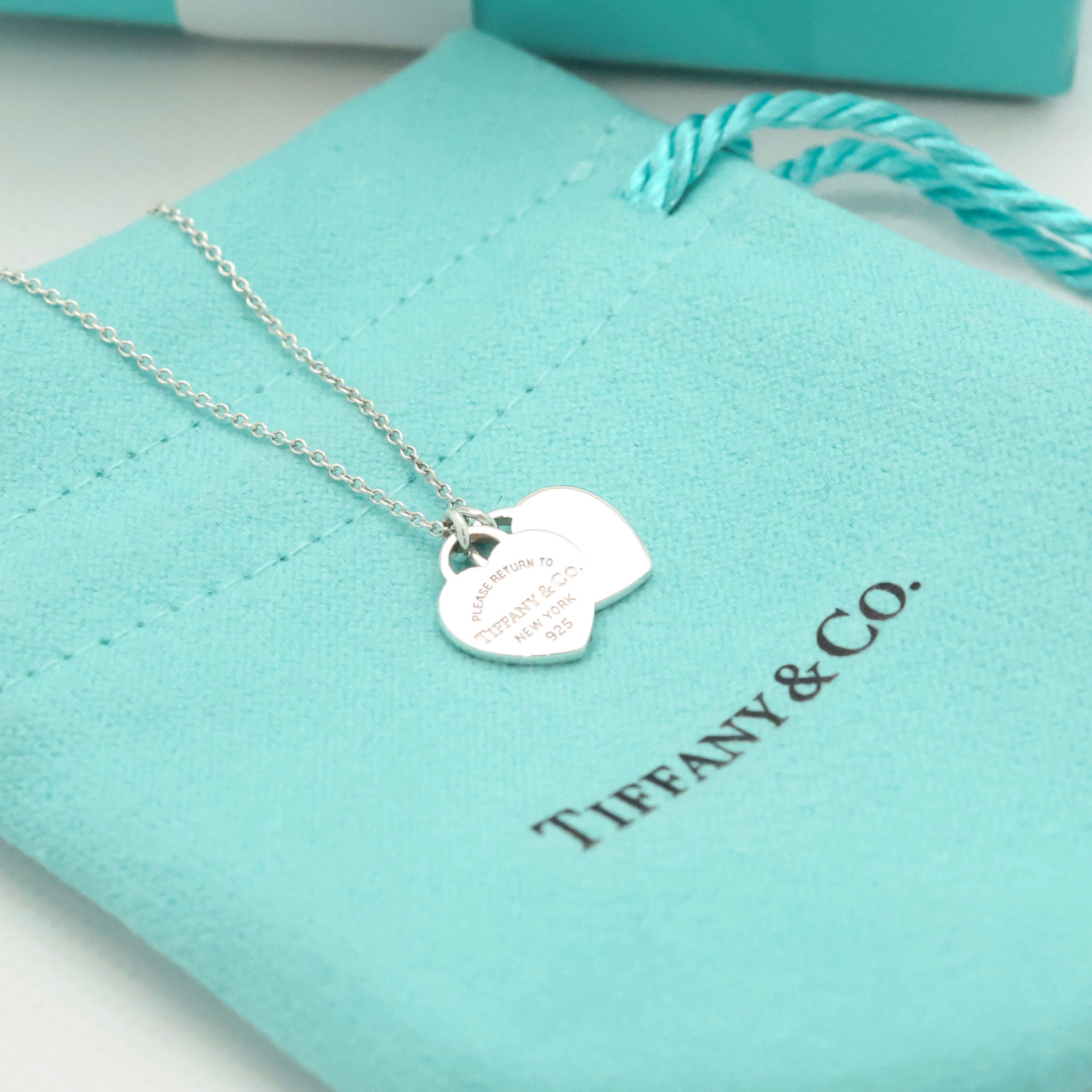 TIFFANY&Co. リターントゥ ティファニー スモール ダブル ハート タグ ネックレス AG925