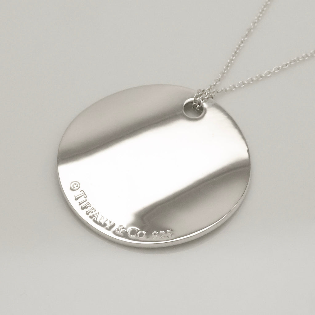 Tiffany & Co. Notes New York Large Wavy Round Circle Necklace Sterling Silver 925