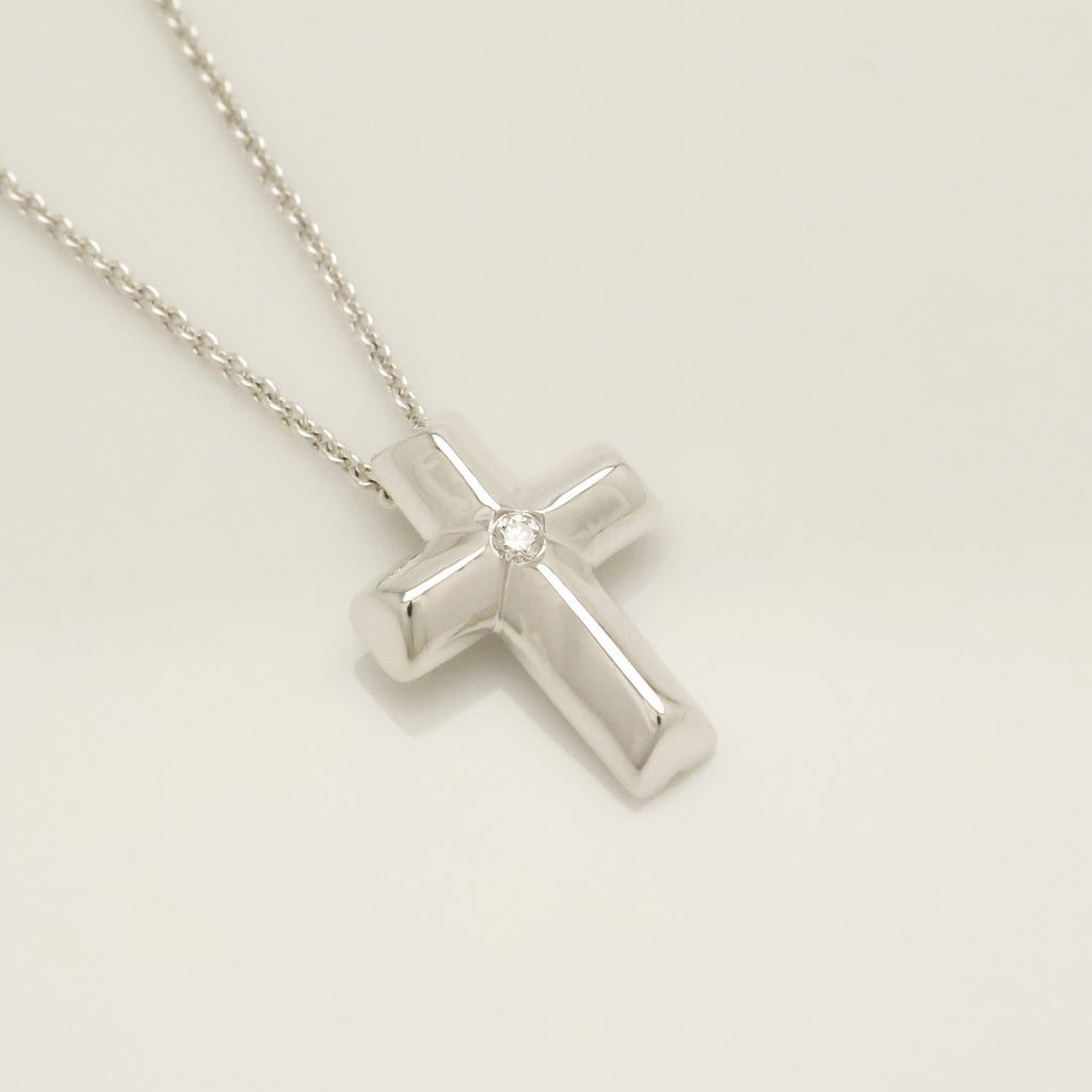 Tiffany & Co. Tenderness Cross Diamond Necklace Sterling Silver 925