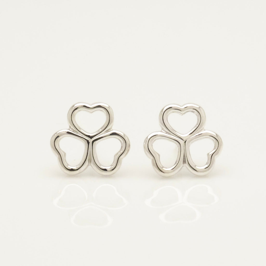 TIFFANY&Co. 3 ハート クローバー スタッド ピアス AG925