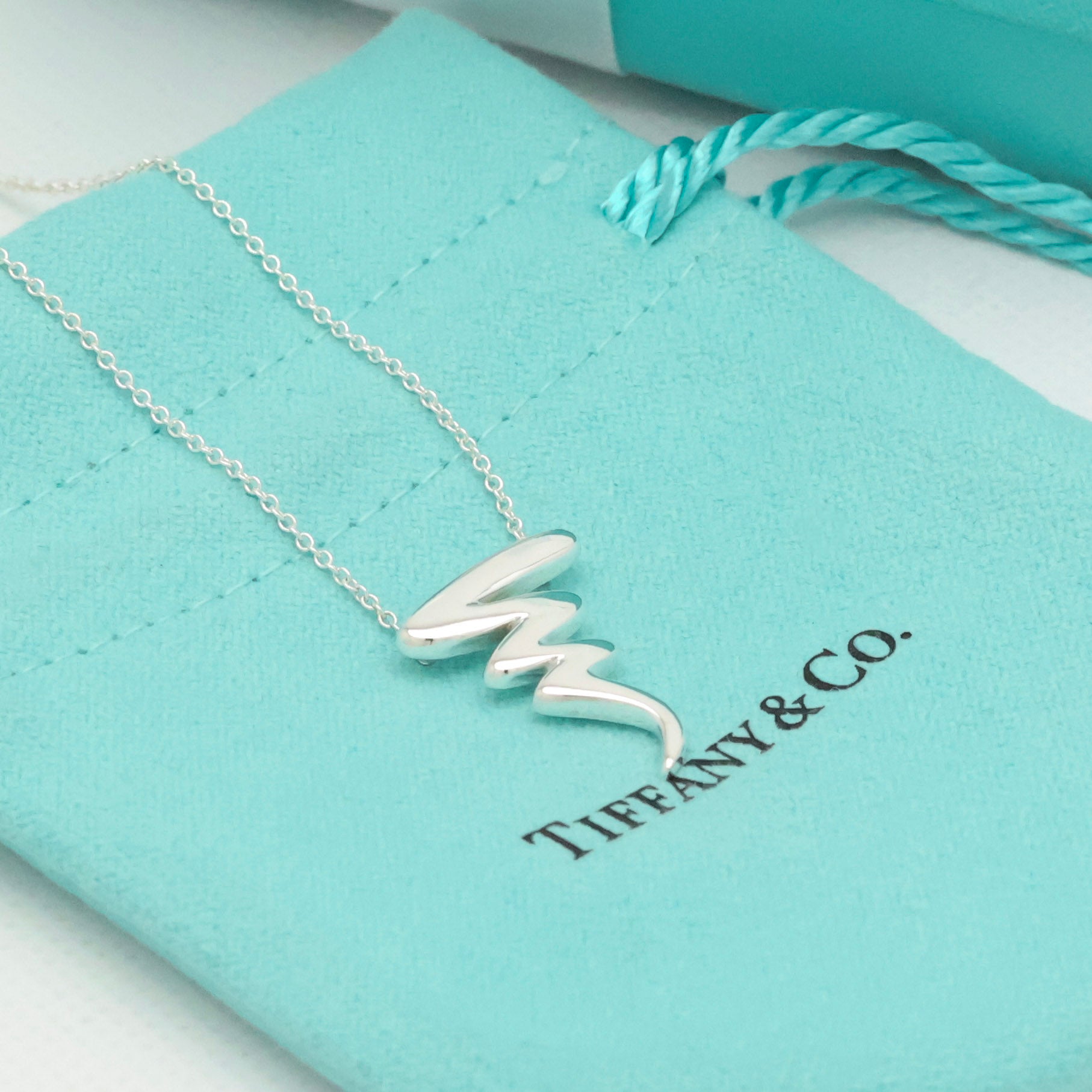 Tiffany & Co. Picasso Scribble Zig Zag Necklace Sterling Silver 925