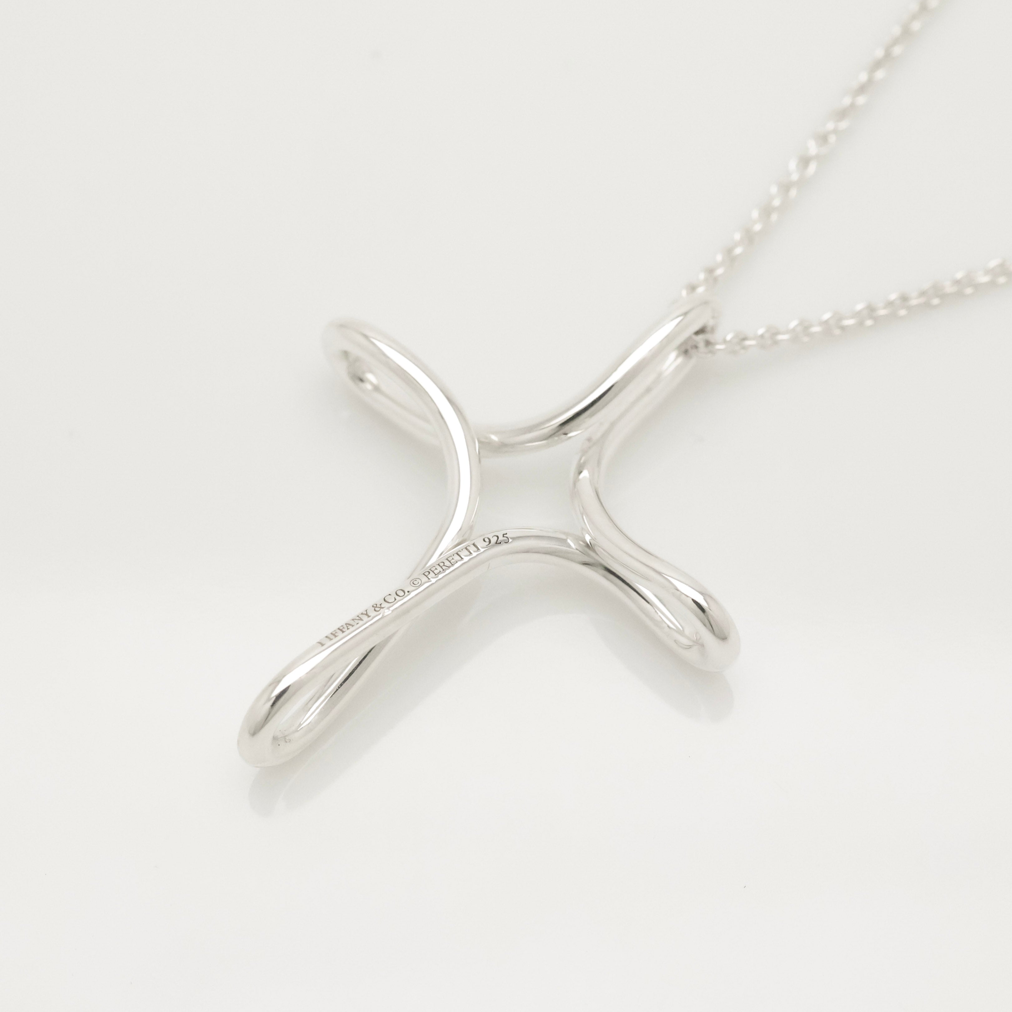  Tiffany & Co. Infinity Cross Necklace Pendant  Sterling Silver 925 