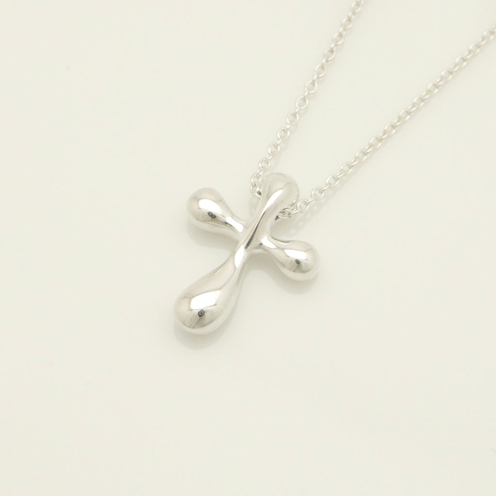  Tiffany & Co. Small Cross Pendant Necklace  Sterling Silver 925 