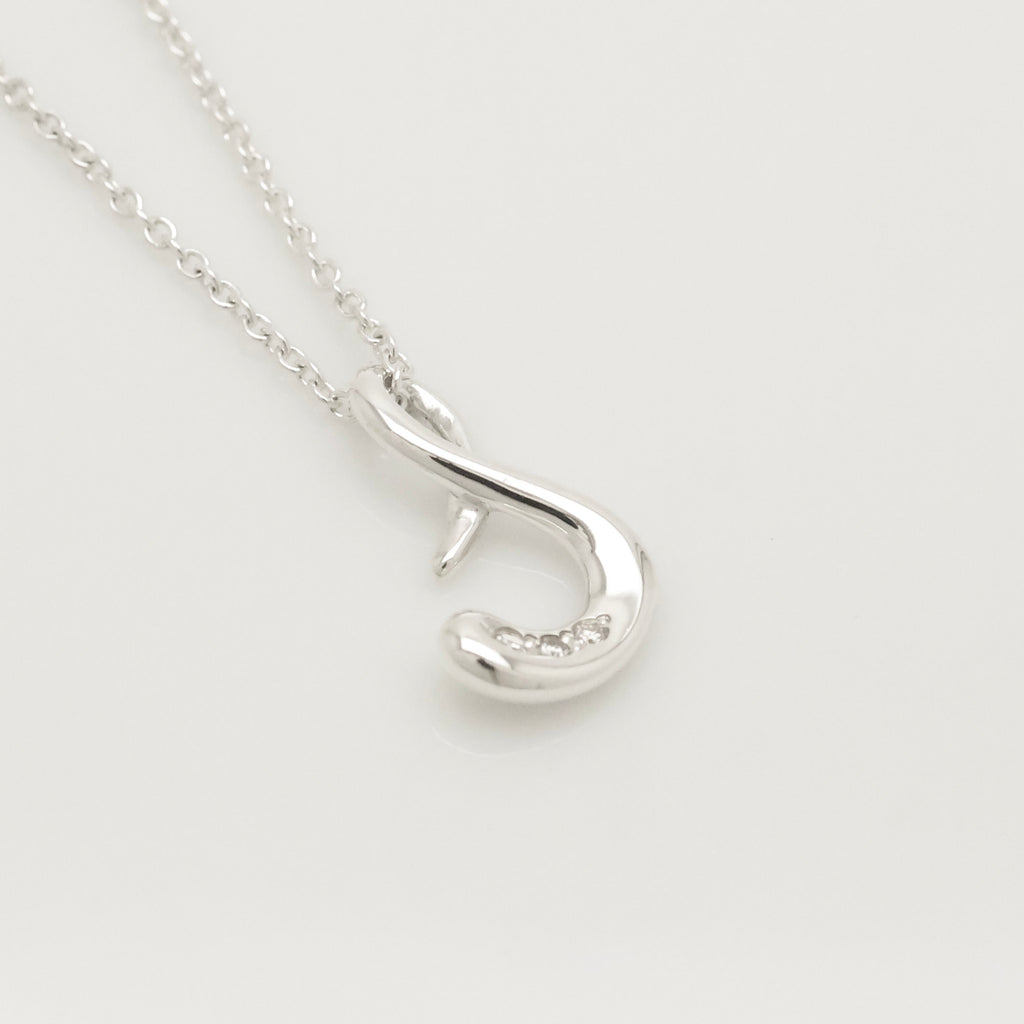 TIFFANY&Co. ノーツ レター S イニシャル 1P ダイヤモンド ネックレス AG925