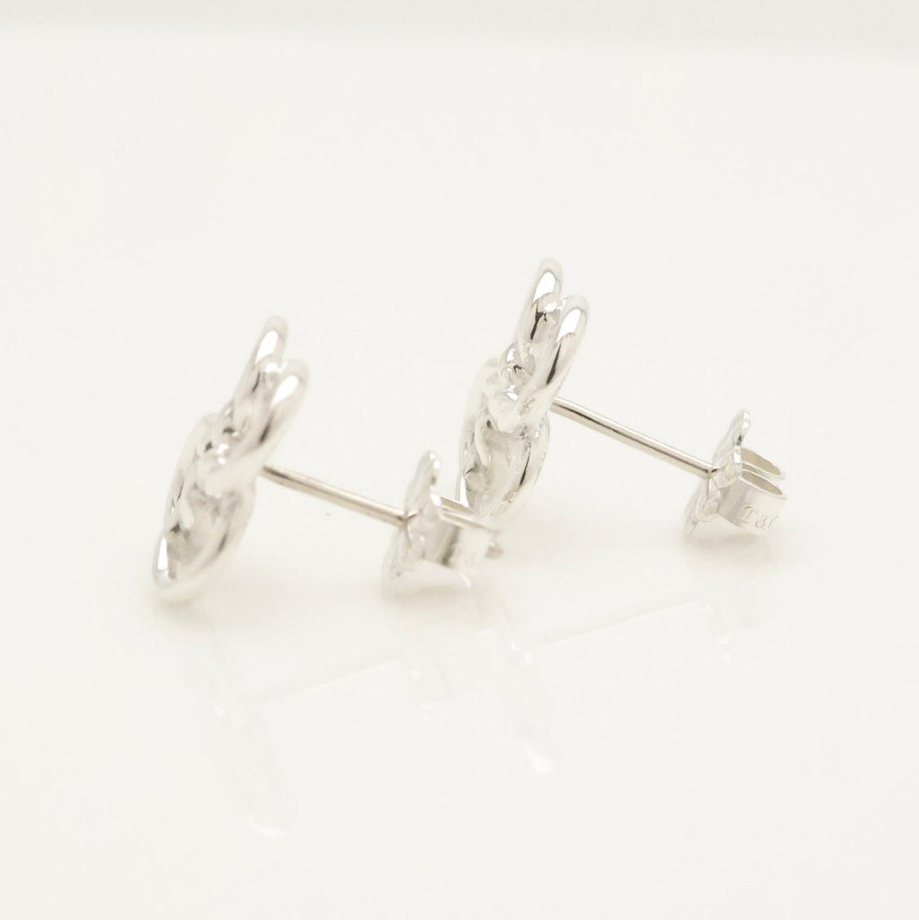 Tiffany & Co. Quadrifoglio Four Leaf Clover Stud Earrings Sterling Silver 925