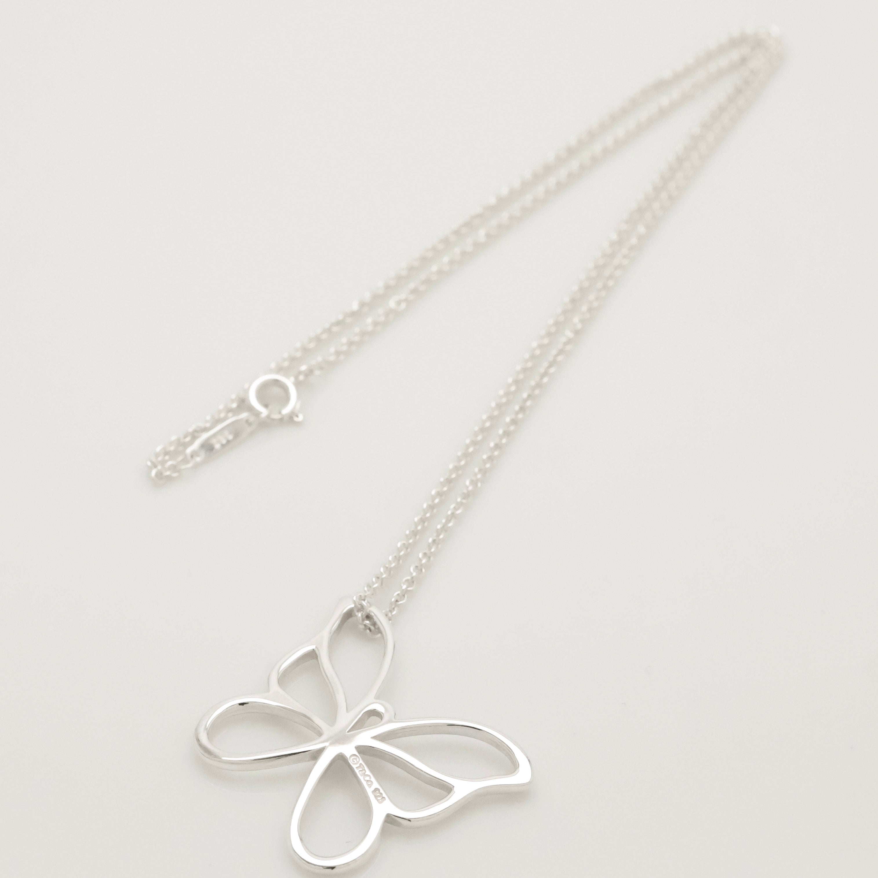 TIFFANY&Co. オープン バタフライ 蝶 ネックレス AG925