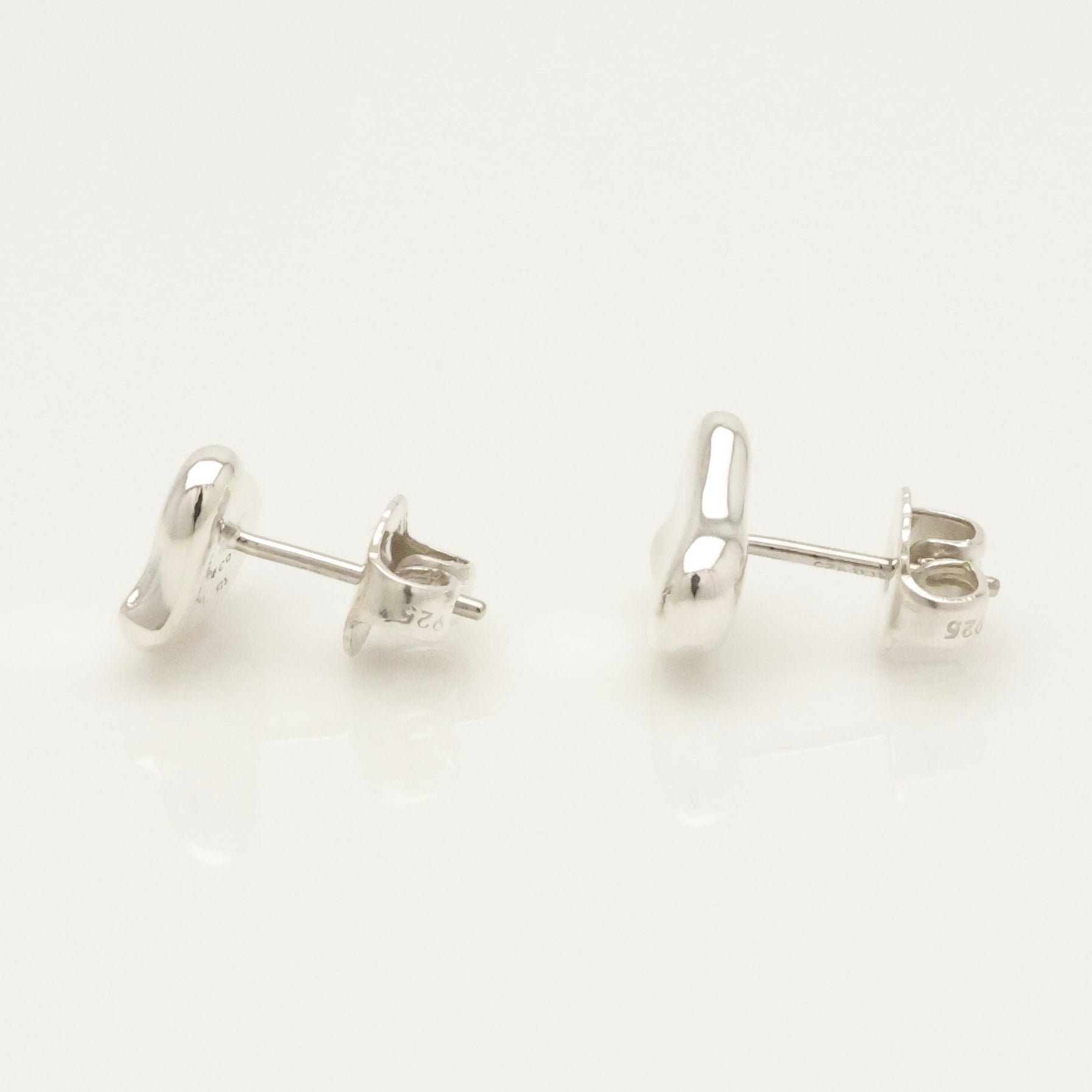 Tiffany & Co. Elsa Peretti Full Heart Stud Earrings Sterling Silver 925 