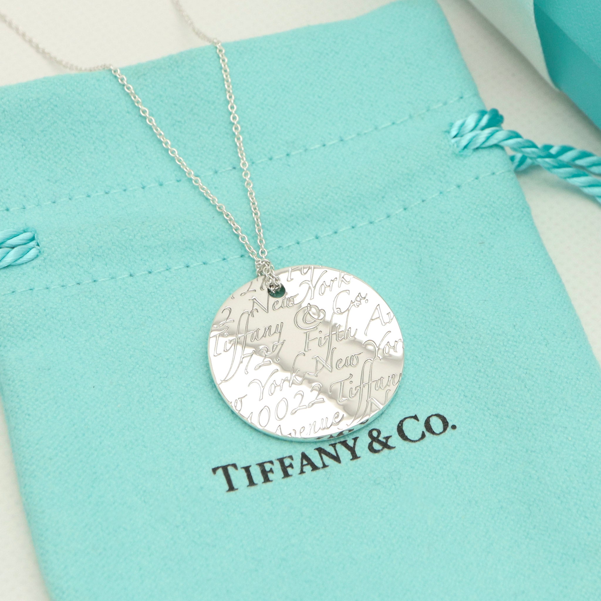 TIFFANY&Co. ノーツ ラウンド プレート ネックレス AG925