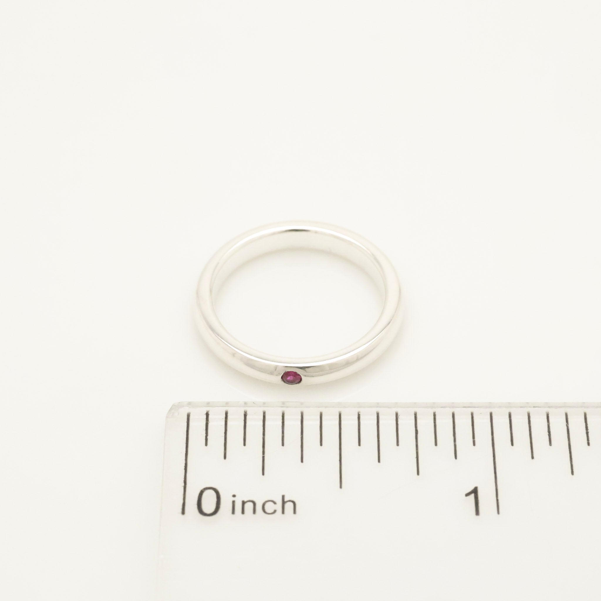 Tiffany & Co. Ruby Stacking Band Ring Sterling Silver 925