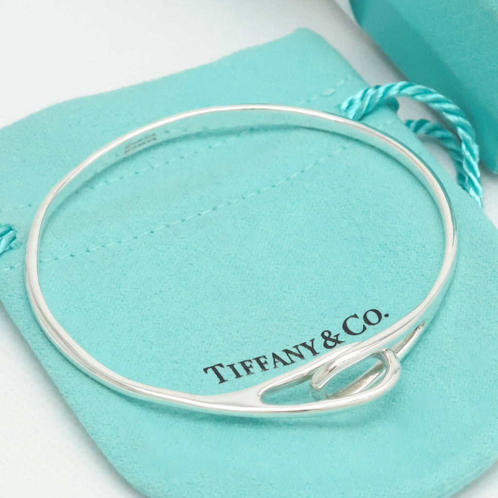 Tiffany & Co. Interlocking Double Loop Bangle Bracelet Sterling Silver 925