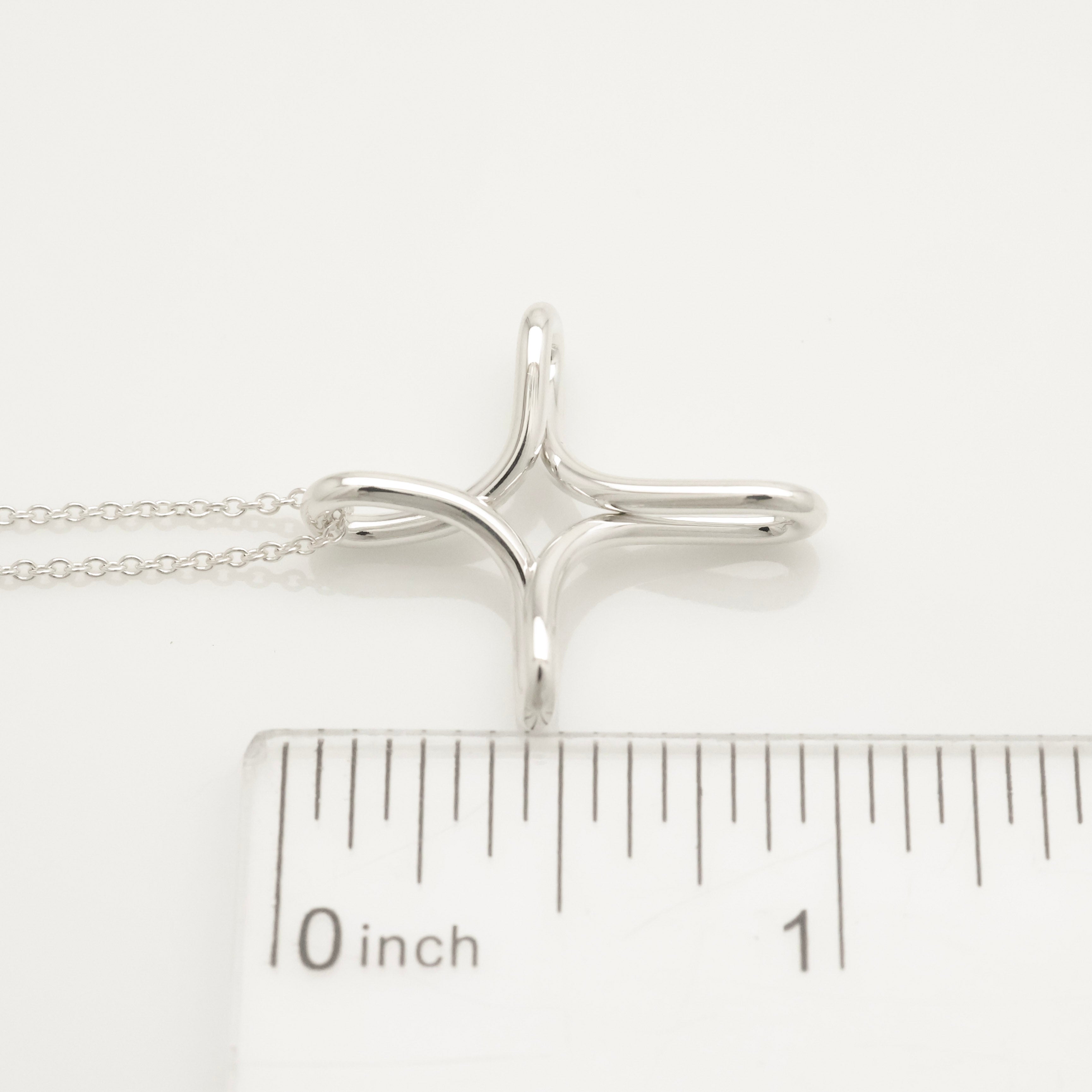  Tiffany & Co. Infinity Cross Necklace Pendant  Sterling Silver 925 