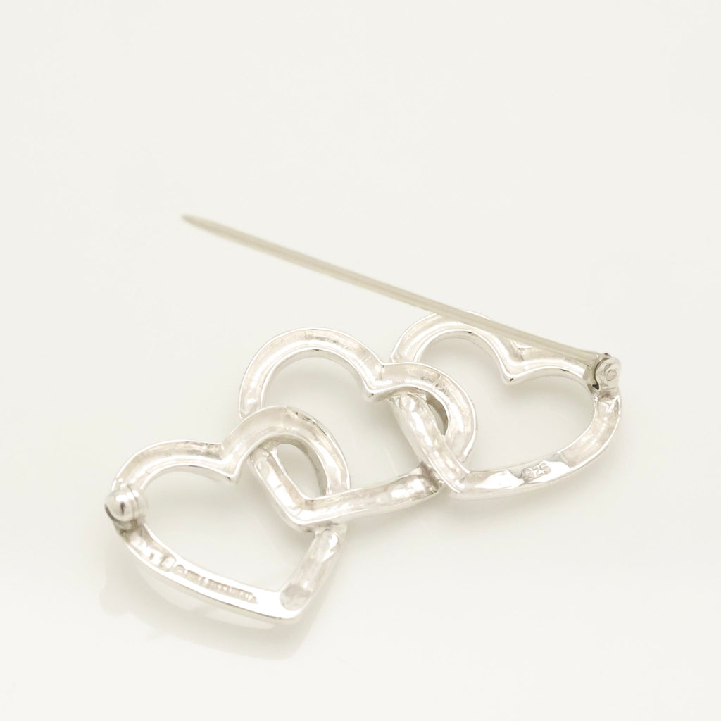 TIFFANY&Co. トリプル オープン ハート ピン ブローチ AG925