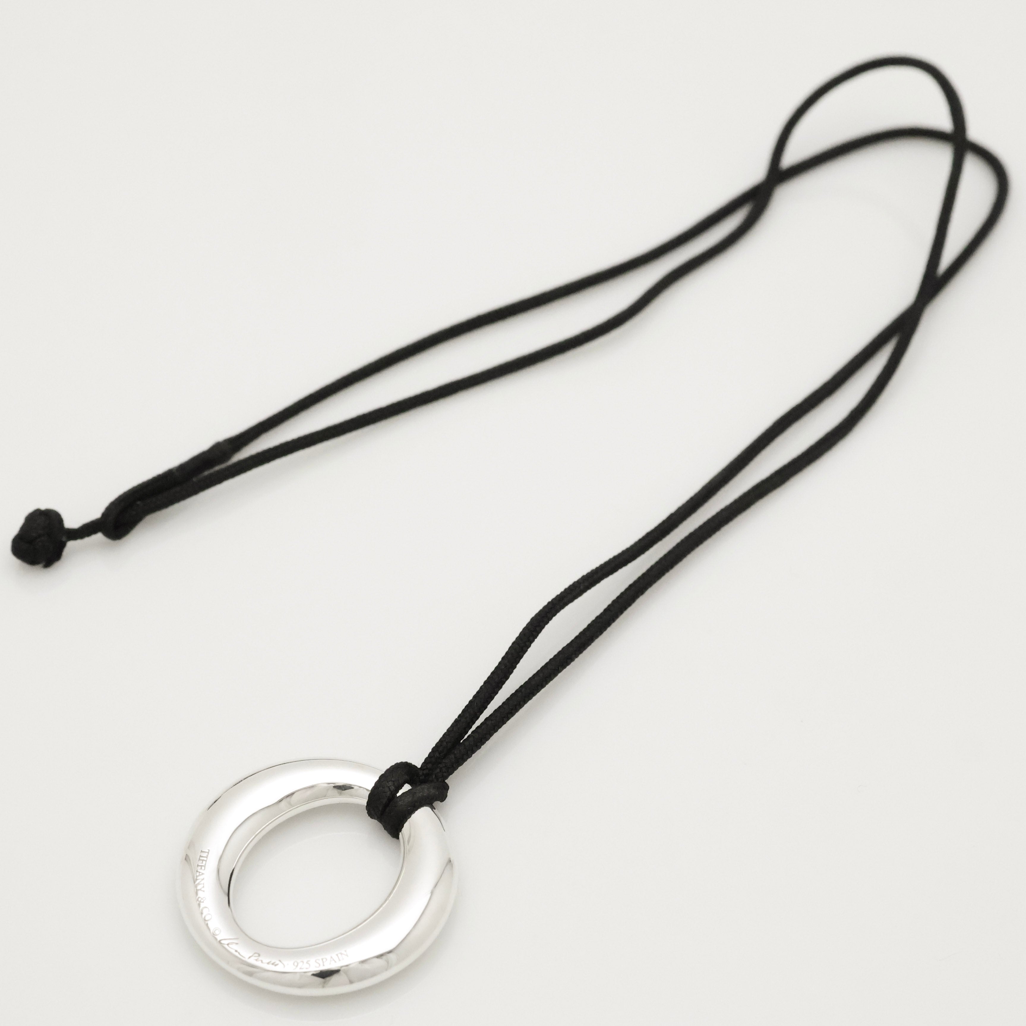  Tiffany & Co. Seviana Silk Cord Necklace Sterling Silver 925