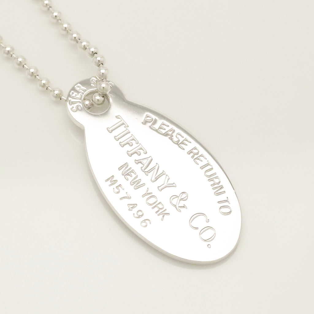 TIFFANY&Co.リターントゥ ティファニー オーバル タグ ボール チェーン ネックレス AG925