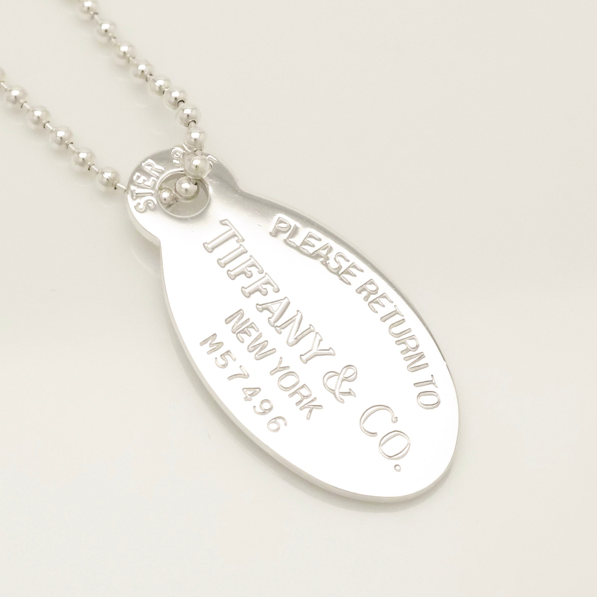 TIFFANY&Co.リターントゥ ティファニー オーバル タグ ボール チェーン ネックレス AG925