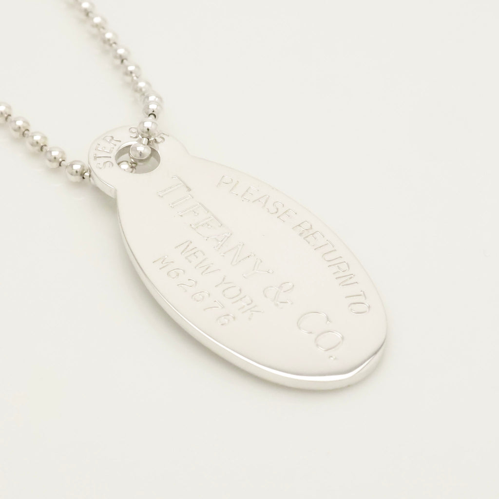 TIFFANY&Co.リターントゥ ティファニー オーバル タグ ボール チェーン ネックレス AG925