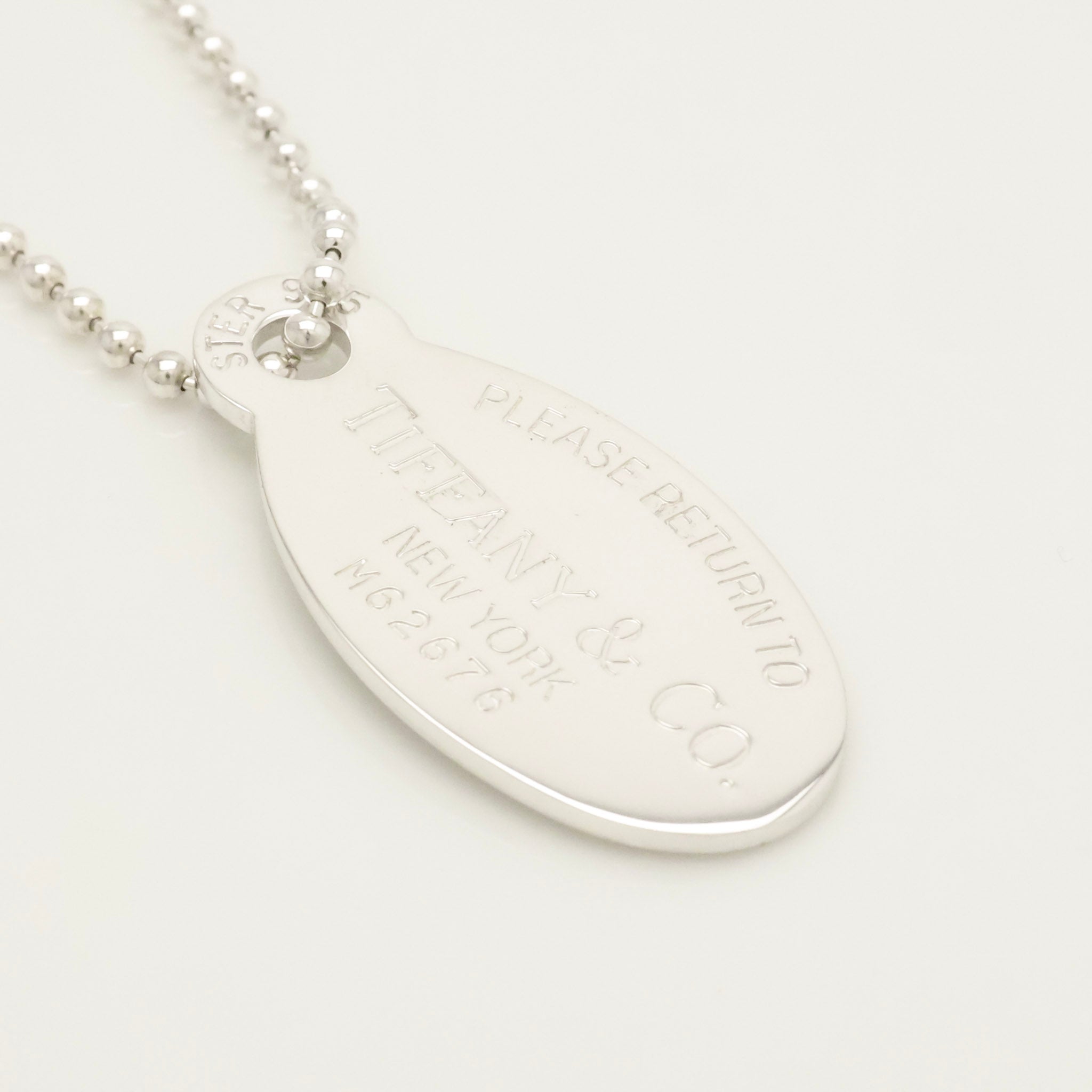 TIFFANY&Co.リターントゥ ティファニー オーバル タグ ボール チェーン ネックレス AG925