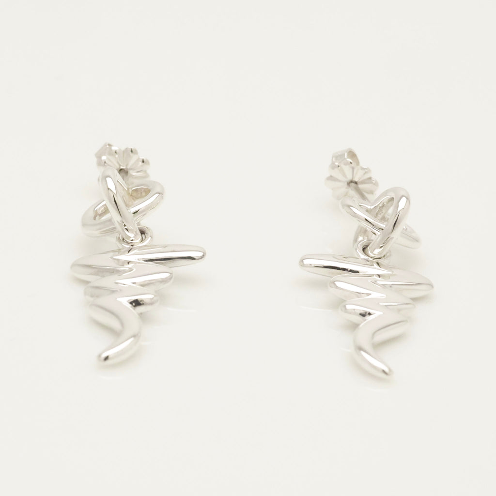Tiffany & Co. Picasso Scribble Zig Zag Stud Earrings Sterling Silver 925