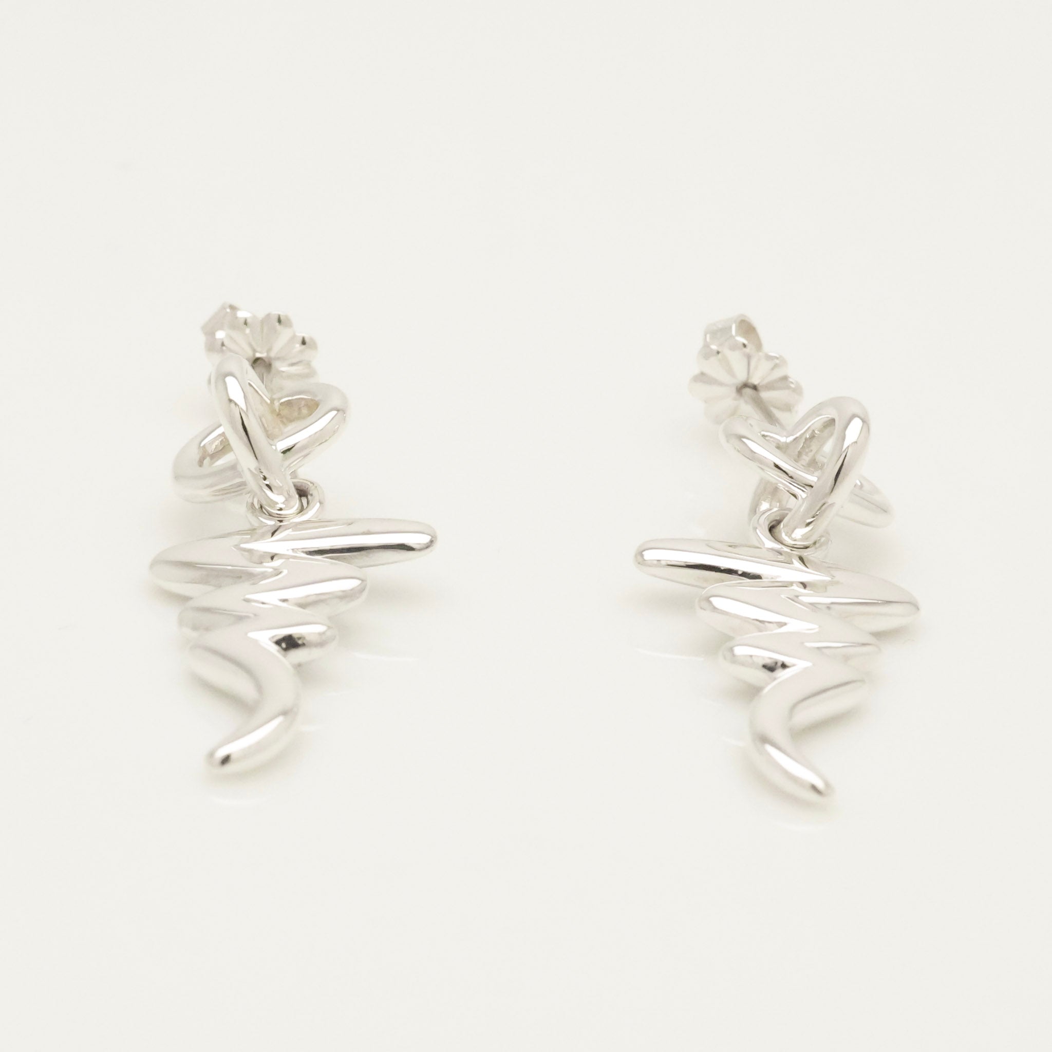 Tiffany & Co. Picasso Scribble Zig Zag Stud Earrings Sterling Silver 925