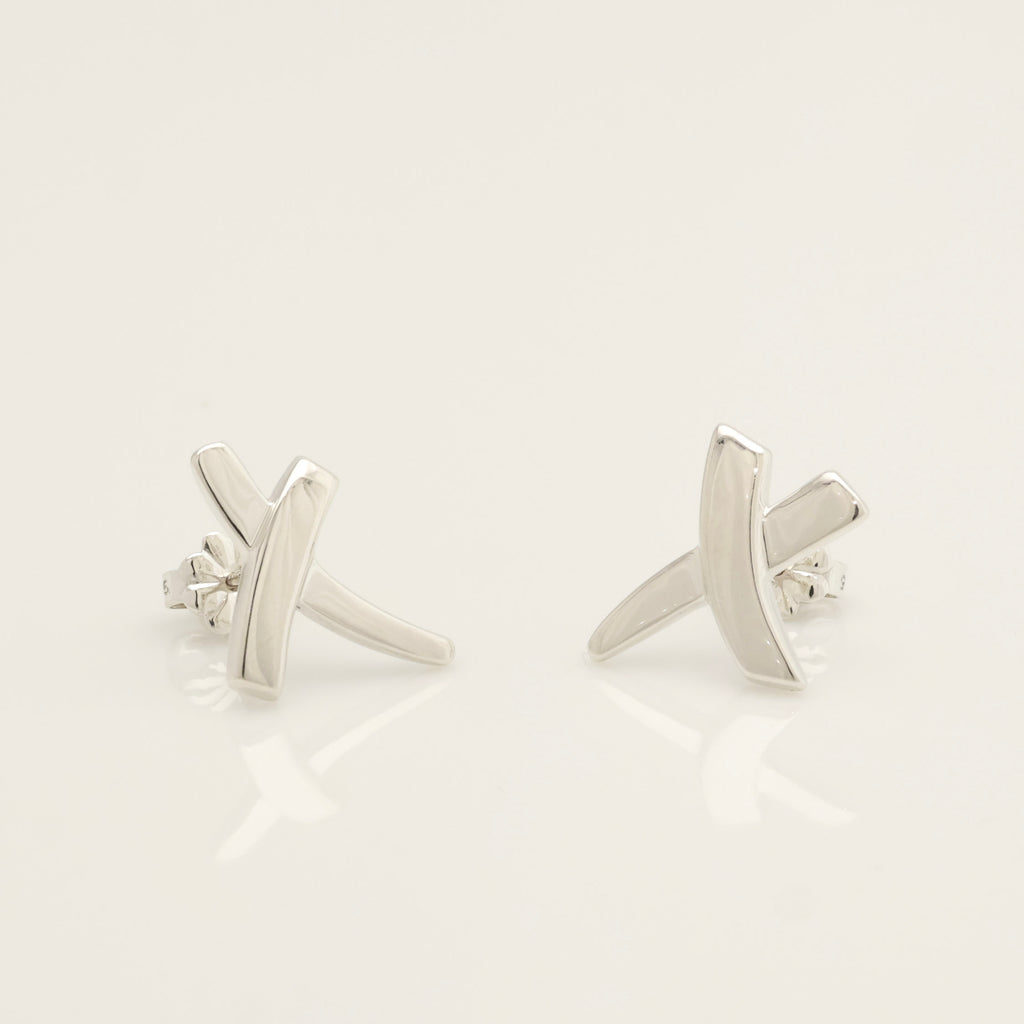 Tiffany & Co. Picasso X Kiss Cross Stud Earrings Sterling Silver 925 