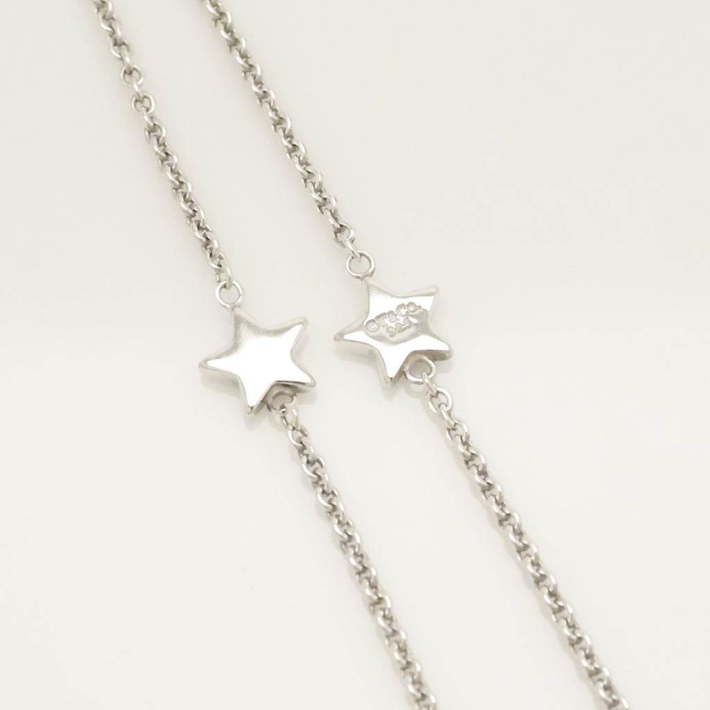 Tiffany & Co. Star Link Lariat Necklace Pendant Sterling Silver 925