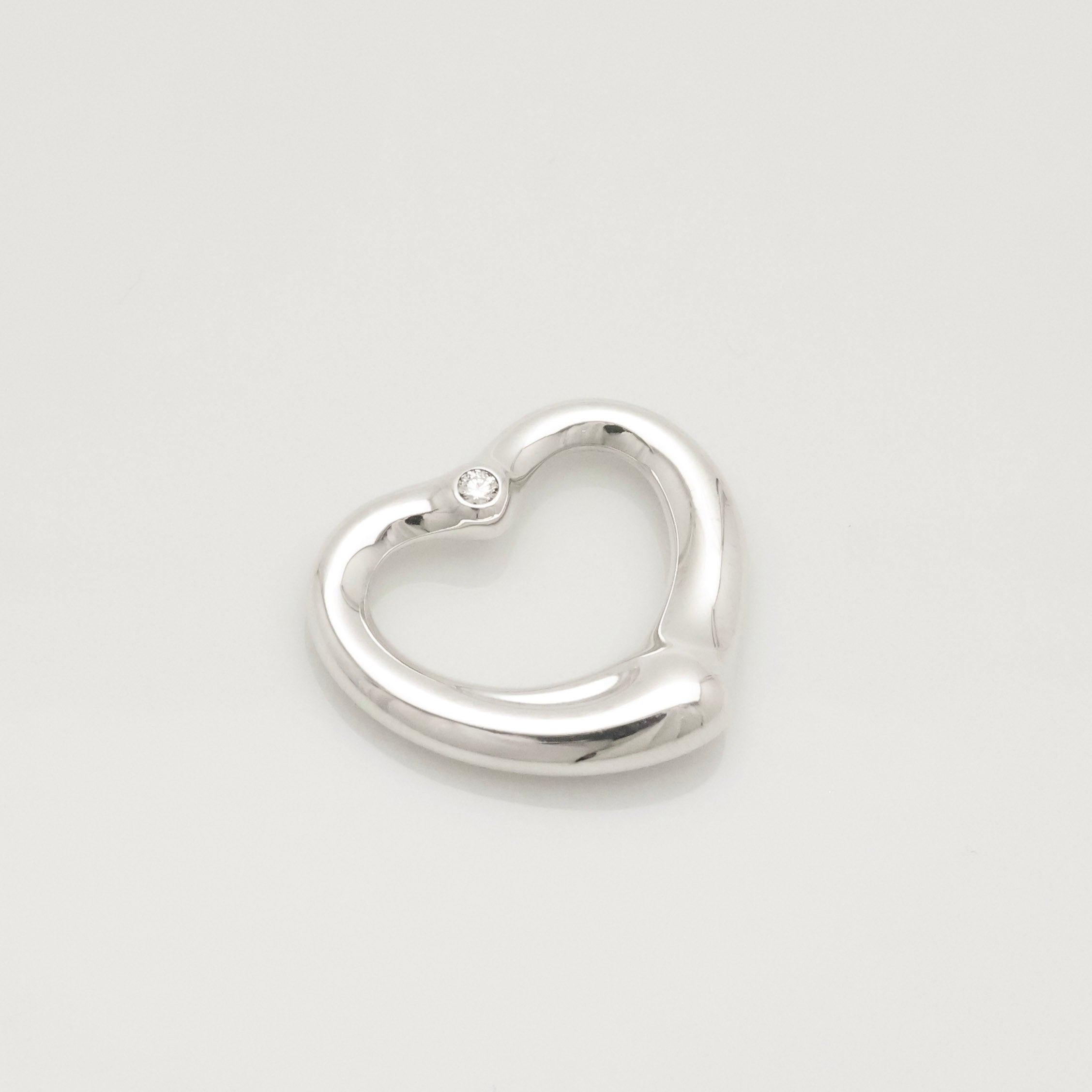 TIFFANY&Co. オープンハート 22mm 1P ダイヤモンド エルサペレッティ チャーム AG925