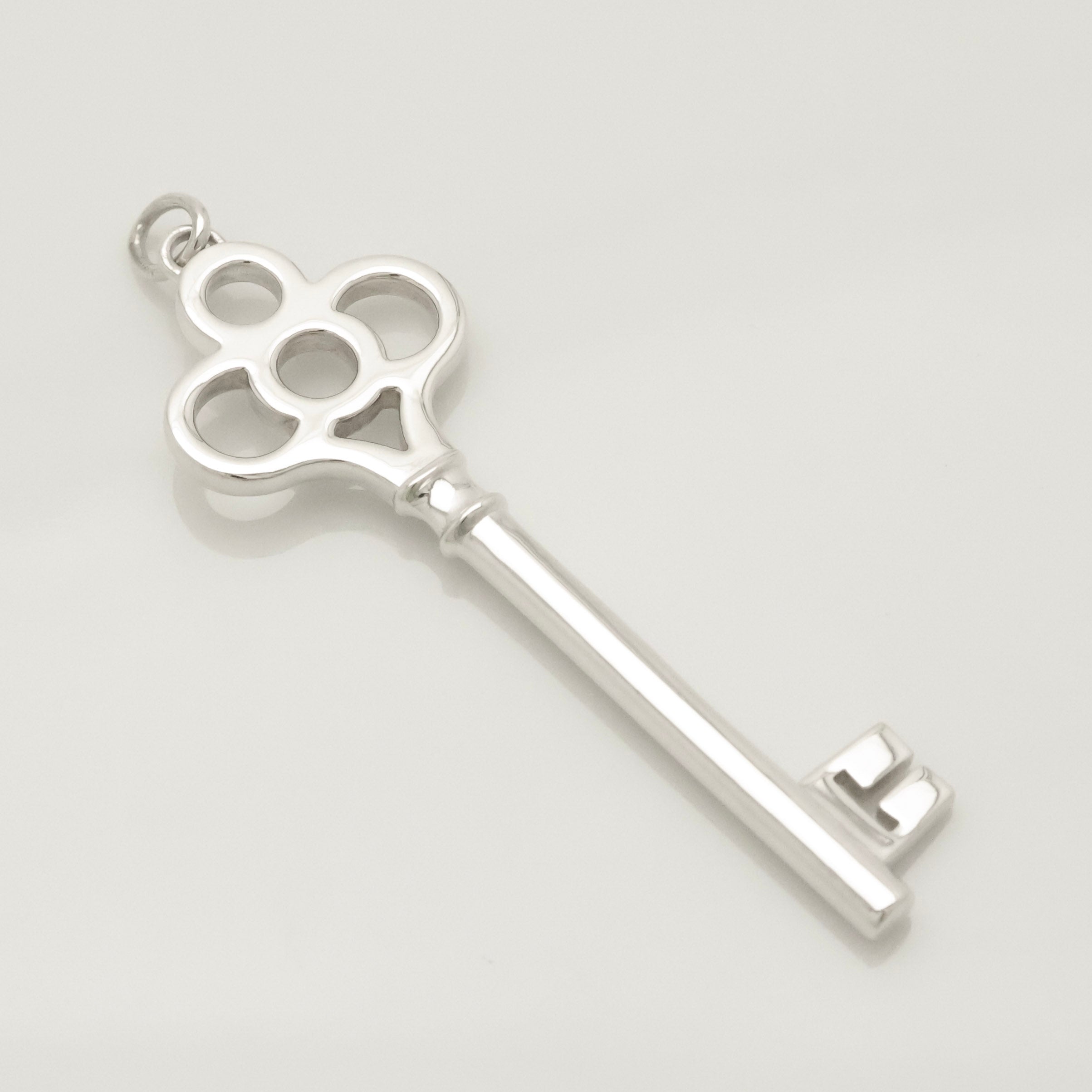 Tiffany & Co. LARGE Crown Key Pendant Charm Sterling Silver 925